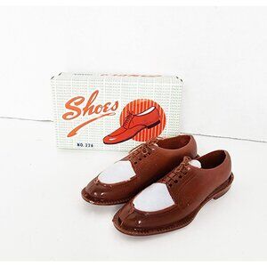Vintage Miniature Set of Plastic Shoes & Box, SK # 226, Cake Topper